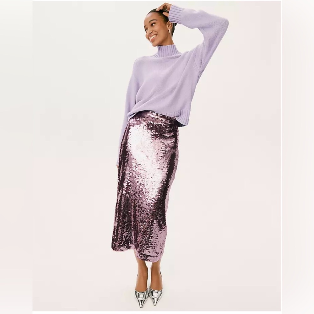 Ann Taylor Sequin Column Midi Skirt